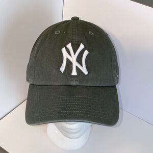 47 Brand Olive Cap with White NY Logo Yankees Ball Cap Strapback Style OSFA size